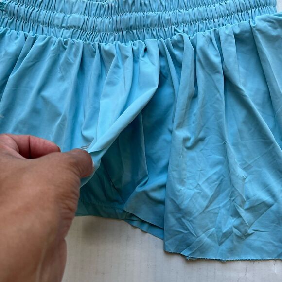 2 Luogongzi Womens Flowy Running Skorts Gym Yoga Activewear Shorts Pink / Blue S - Picture 10 of 13